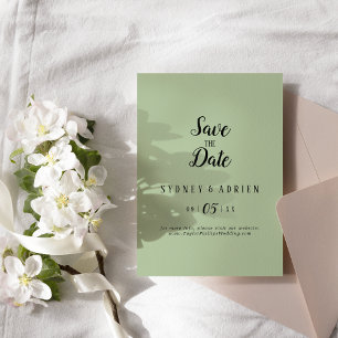 Save The Date Simple Minimaliste Mariage Sage Enregistrer La Dat