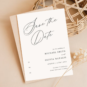 Save The Date Simple minimaliste moderne Mariage de calligraphie