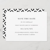 Save The Date Simple minimaliste noir et blanc (Devant / Derrière)