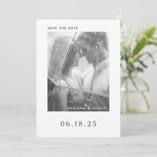 Save The Date Simple minimaliste photo Mariage moderne (Debout devant)