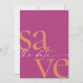 Save The Date Simple Modern Bold Photo Magenta Orange (Devant)