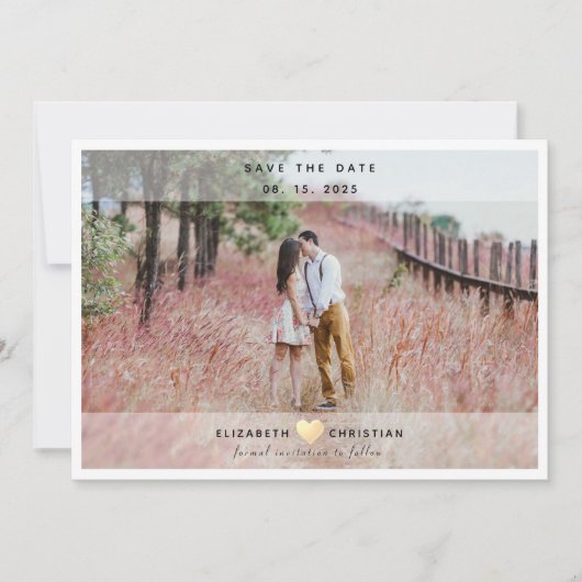 Save The Date Simple Modern Chic Photo Mariage Enregistrer La Da (Devant)