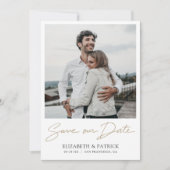 Save The Date Simple Modern Gold Script 2 Mariage photo (Devant)