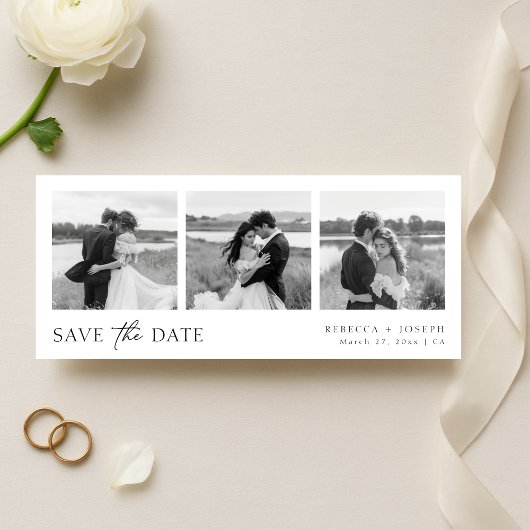 Save The Date Simple Modern Minimalist Wedding Photo Strip