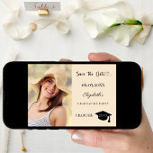 Save The Date Simple modern photo champagne Graduation
