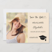 Save The Date Simple modern photo champagne Graduation (Devant)