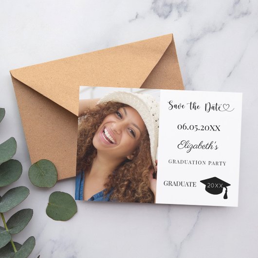 Save The Date Simple modern photo Graduation