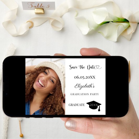 Save The Date Simple modern photo Graduation