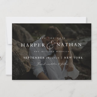 Save The Date Simple Modern Photo QR Code Wedding
