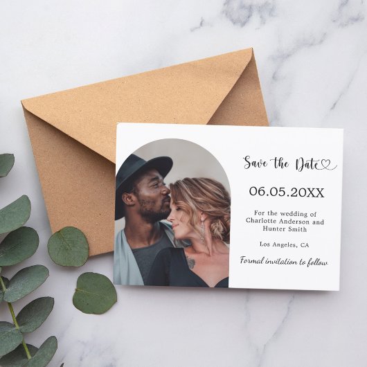 Save The Date Simple modern photo wedding
