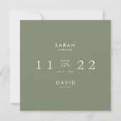 Save The Date Simple Modern Sage Carré Enregistrer la date (Devant)