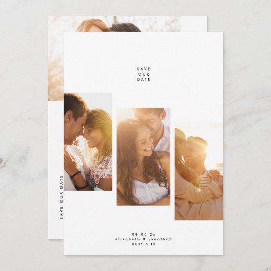 Save The Date simple moderne 5 photo (Devant / Derrière)