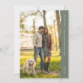 Save The Date Simple moderne arête ondulée sage photo verte (Devant)