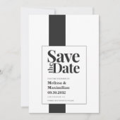 Save The Date Simple moderne, audacieux, noir et blanc, mariage  (Devant)