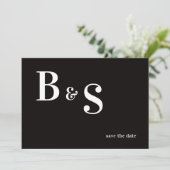 Save The Date Simple Moderne B/Q Monogramme Code QR Enregistrer (Debout devant)