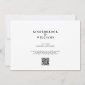 Save The Date Simple Moderne B/Q Monogramme Code QR Enregistrer (Dos)