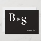 Save The Date Simple Moderne B/W Monogramme QR Code Enregistrer  (Devant)