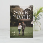 Save The Date Simple Moderne Bohème | Photo Enregistrer la Date (Debout devant)
