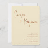 Save The Date Simple moderne Boho Terracotta Mariage Script (Devant)