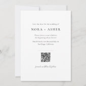 Save The Date Simple Moderne Date Économique Mariage Code QR (Dos)