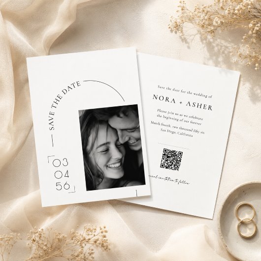 Save The Date Simple Moderne Date Économique Mariage Code QR