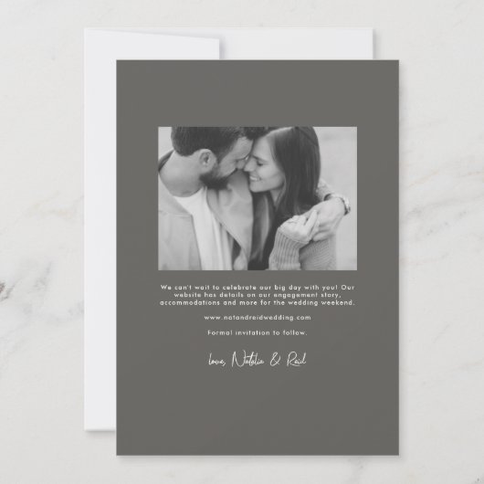 Save The Date Simple moderne design vertical deux photo (Dos)