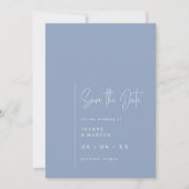 Save The Date Simple moderne Dusty Blue Photo & QR Code (Devant)
