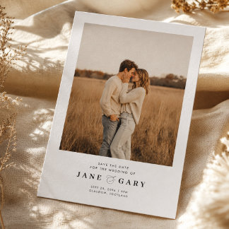 Save The Date Simple Moderne Élégant Rustique Bohème Photo Budge
