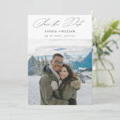 Save The Date Simple Moderne Élégant Script Mariage photo hiver (Debout devant)