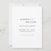 Save The Date Simple Moderne Élégant Script Mariage photo hiver (Dos)