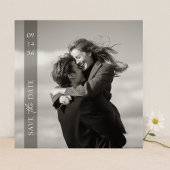 Save The Date Simple Moderne Élégante Photo Date Vertical Mariag