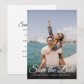 Save The Date Simple Moderne Enregistrer la Date Élegant Script  (Devant / Derrière)