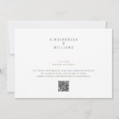 Save The Date Simple Moderne Épingle Monogramme Code QR Enregist (Dos)