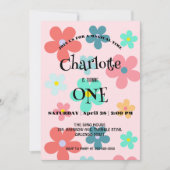 Save The Date Simple moderne Fleurs marguerites colorées partie (Devant)