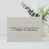 Save The Date Simple moderne gris Taupe Mariage photo neutre (Debout devant)
