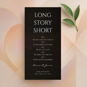 Save The Date Simple Moderne Long Story Short Marque-page en Boi