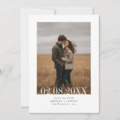 Save The Date Simple Moderne Mariage Budgetaire Date Photo en Gr (Devant)