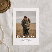 Save The Date Simple Moderne Mariage Budgetaire Date Photo en Gr