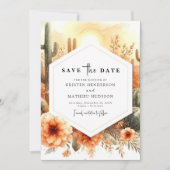 Save The Date Simple moderne Mariage Cactus (Devant)