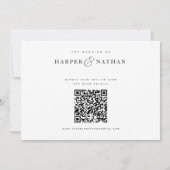 Save The Date Simple Moderne Mariage Code QR Photo (Dos)