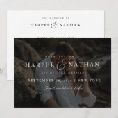 Save The Date Simple Moderne Mariage Code QR Photo (Devant / Derrière)