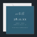 Save The Date Simple moderne minimaliste Carré Peacock Bleu<br><div class="desc">Peut être entièrement customisé pour répondre à vos besoins. © Gorjo Designs. Fait pour vous via la plateforme Zazzle. // Vous cherchez des articles correspondants ? Autre papeterie de l'ensemble disponible dans la section "collections" de mon magasin. // Besoin d'aide pour customiser votre design ? Vous avez d'autres idées ?...</div>