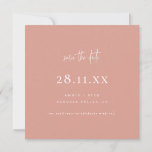 Save The Date Simple moderne minimaliste Carré rose pâle