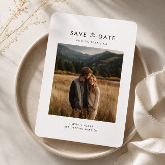 Save The Date Simple Moderne Minimaliste Photo Enregistrer la Da
