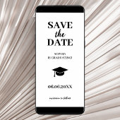 Save The Date Simple moderne noir & blanc Grad Casquette gradué