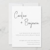 Save The Date Simple moderne noir noir Mariage photo (Devant)