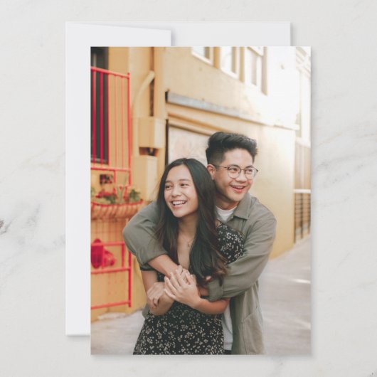 Save The Date Simple moderne noir noir Mariage photo (Dos)