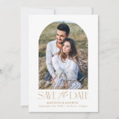 Save The Date Simple Moderne Photo d'Arche en Or (Devant)