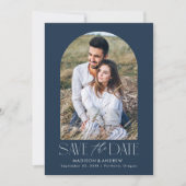 Save The Date Simple Moderne Photo d'Arche Navy (Devant)