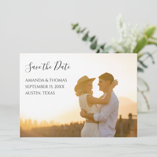 Save The Date Simple Moderne Photo Enregistrer la Date (Debout devant)
